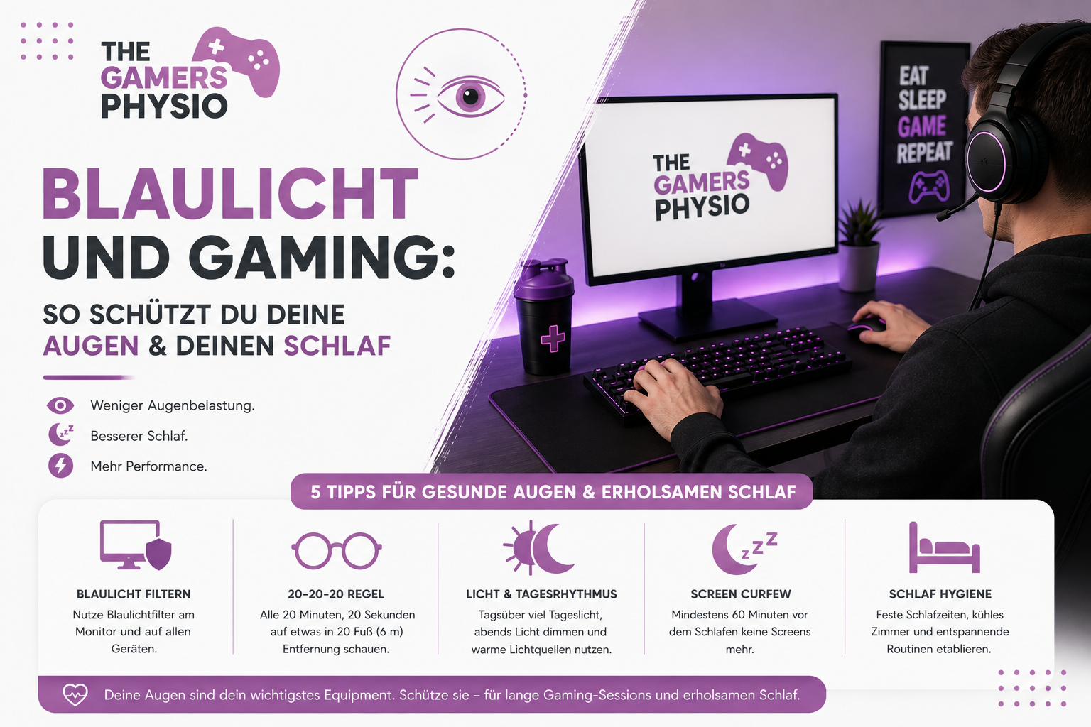 Blaulicht und Gaming: So schützt du deine Augen & deinen Schlaf