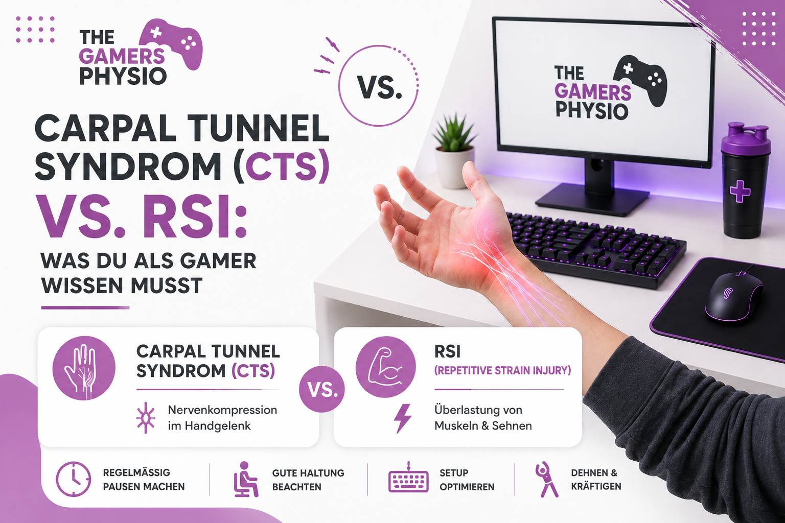 Carpal Tunnel Syndrom (CTS) vs. RSI: Was du als Gamer wissen musst