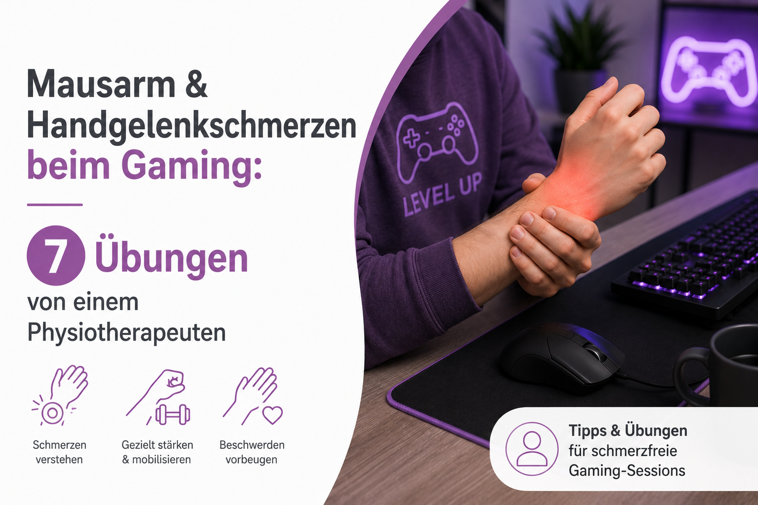 Mausarm & Handgelenkschmerzen beim Gaming: 7 Übungen von einem Physiotherapeuten