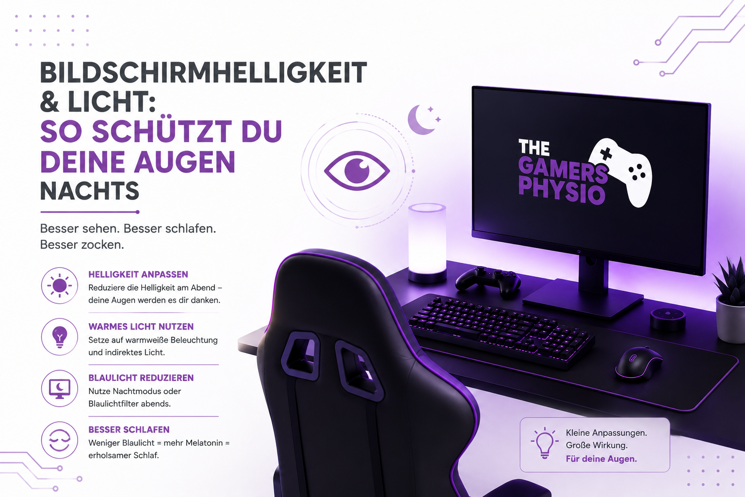 Bildschirmhelligkeit & Licht: So schützt du deine Augen nachts