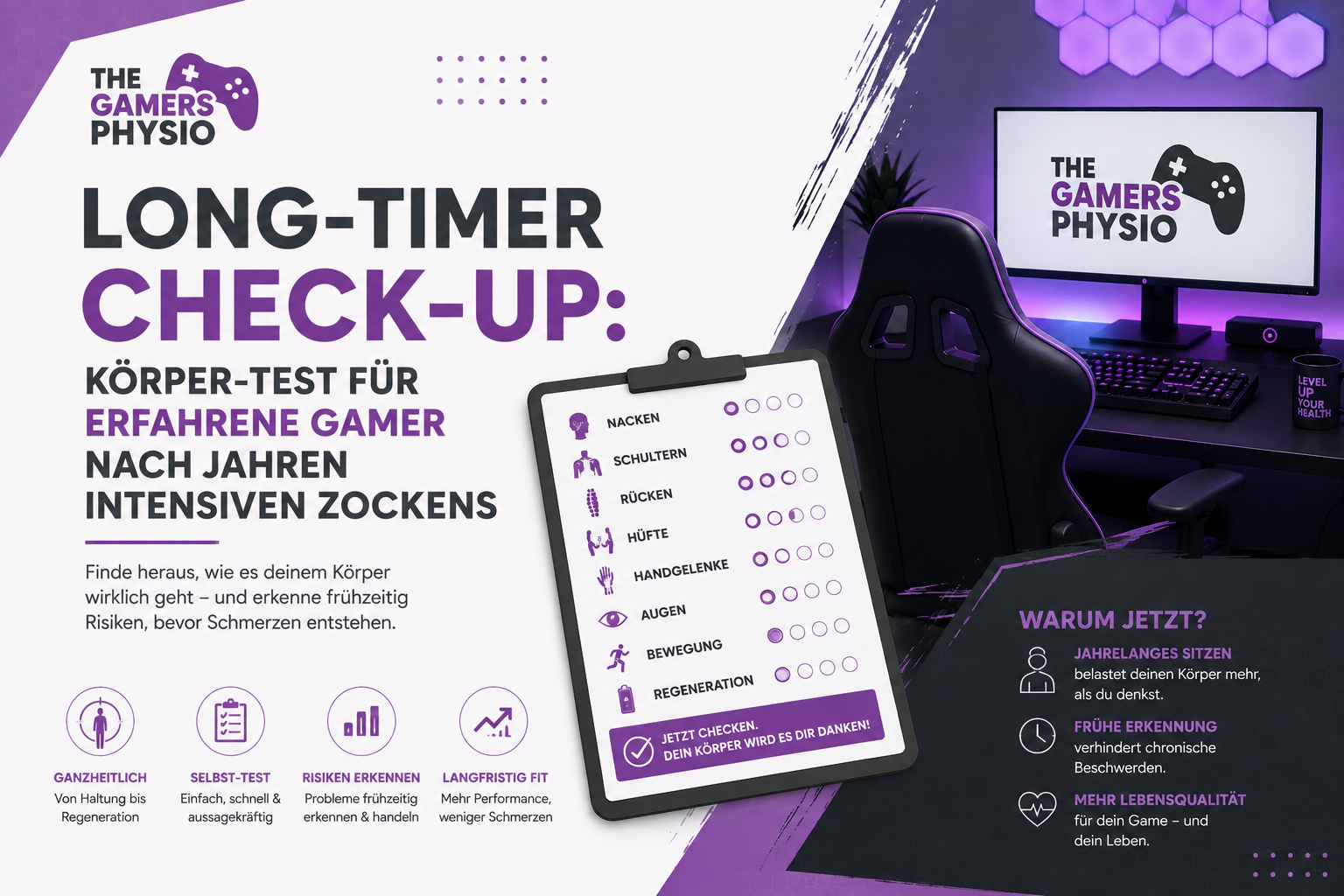 Long-Timer Check-up: Körper-Test für erfahrene Gamer nach Jahren intensiven Zockens